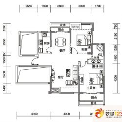 青城国际户型图2号楼C户型 2室2 ...