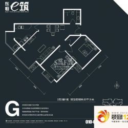 东恒时代一期户型图e筑 B3-G户型 ...