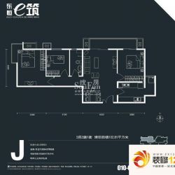 东恒时代一期户型图e筑 B3-J户型 ...