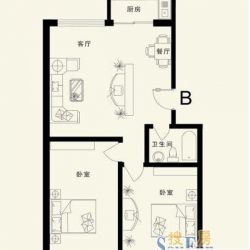 龙云家园户型图B户型1 2室2厅1卫 ...