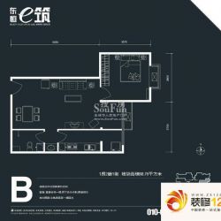 东恒时代一期户型图e筑 B3-B户型 ...