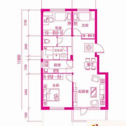 永安四季户型图14#楼C户型 3室2 ...