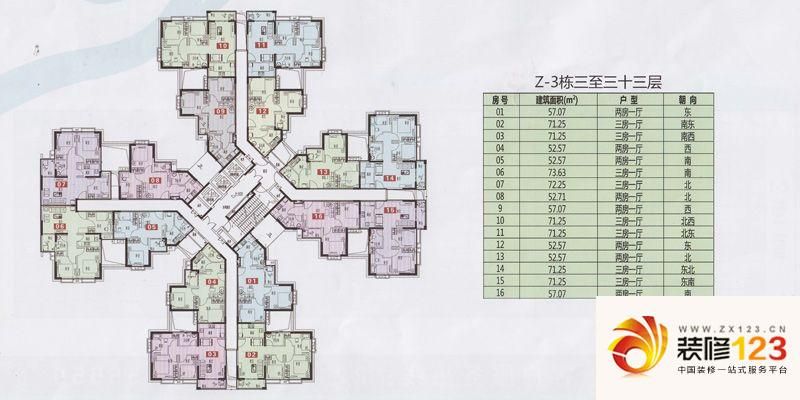 南悦花苑户型图z-3栋户型图.