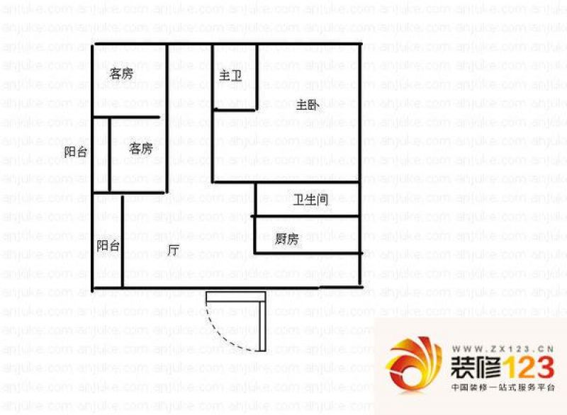 新华园小区户型图3室2厅 户型图.