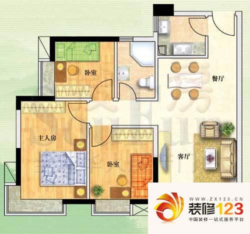 金碧雅苑户型图3室2厅户型图 3室.