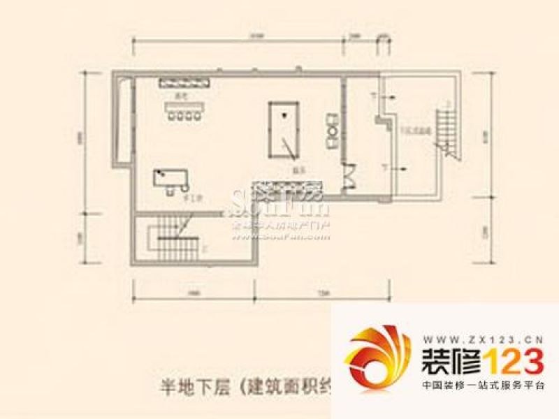 玛斯兰德户型图g半地下层 6室3厅 .