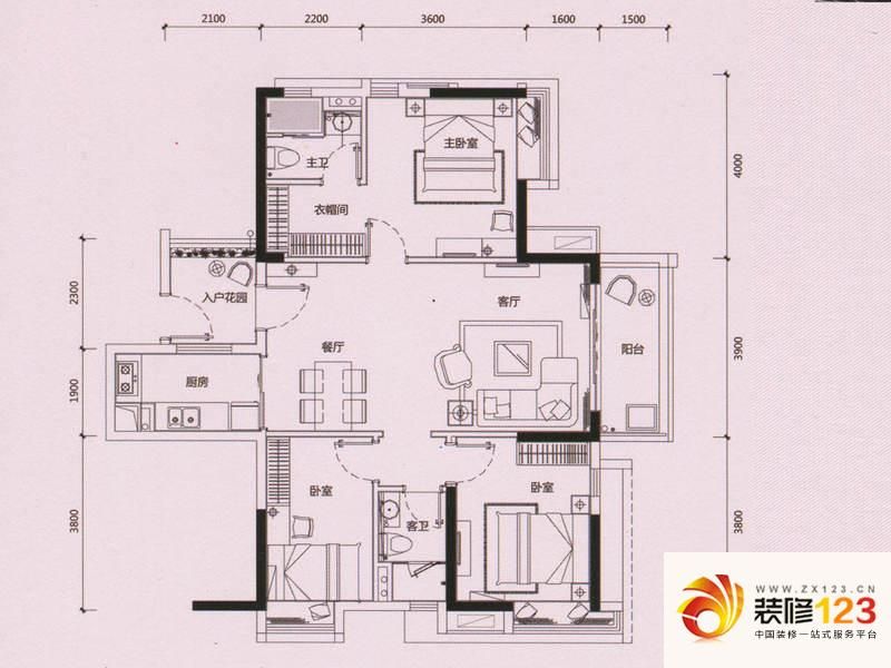 御金沙3栋A户型户型图