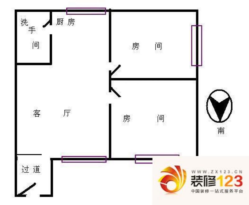 云苑新村户型图2室1厅户型图 2室.