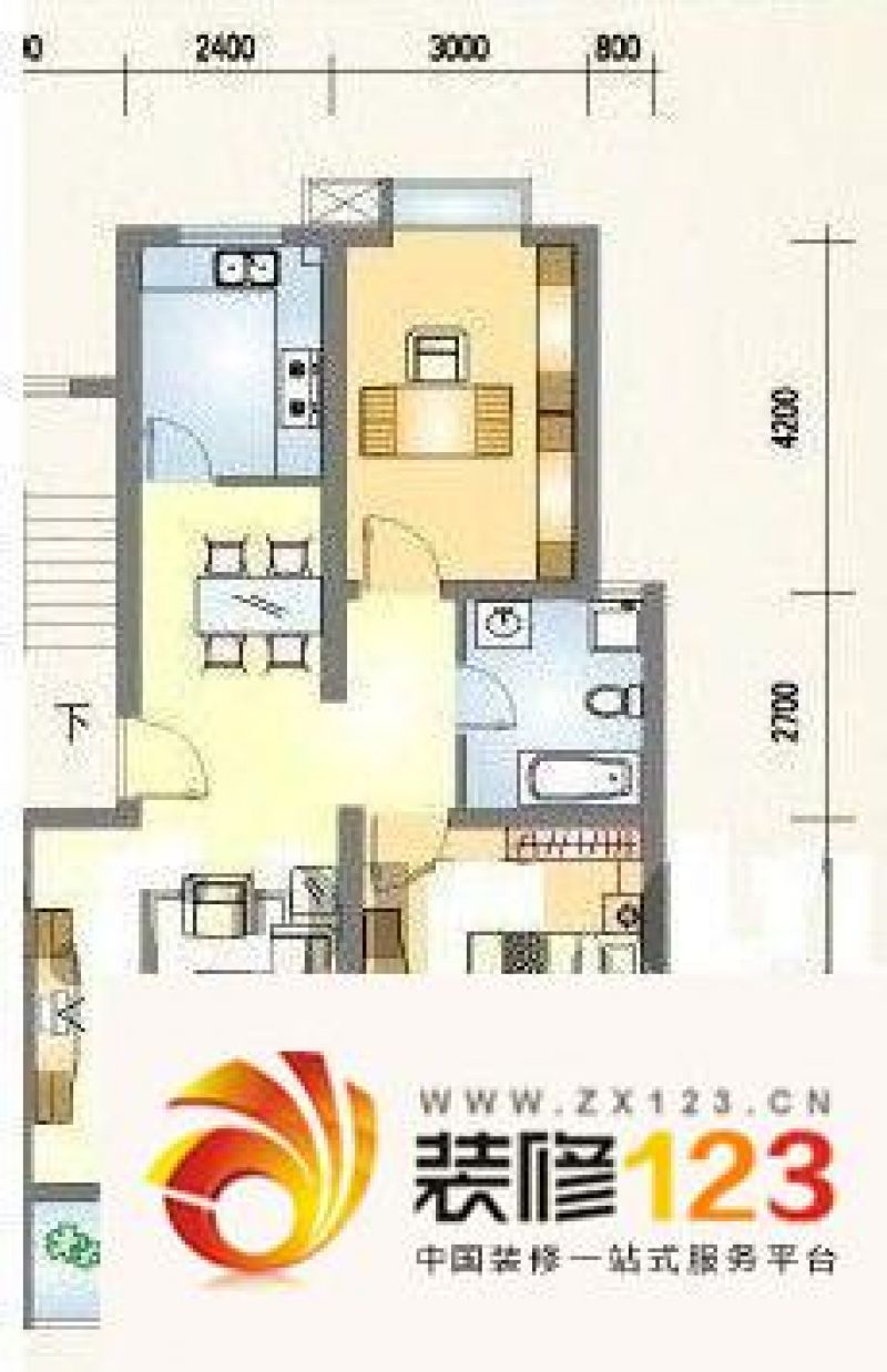 天润城七街区户型图户型图 2室 2 .