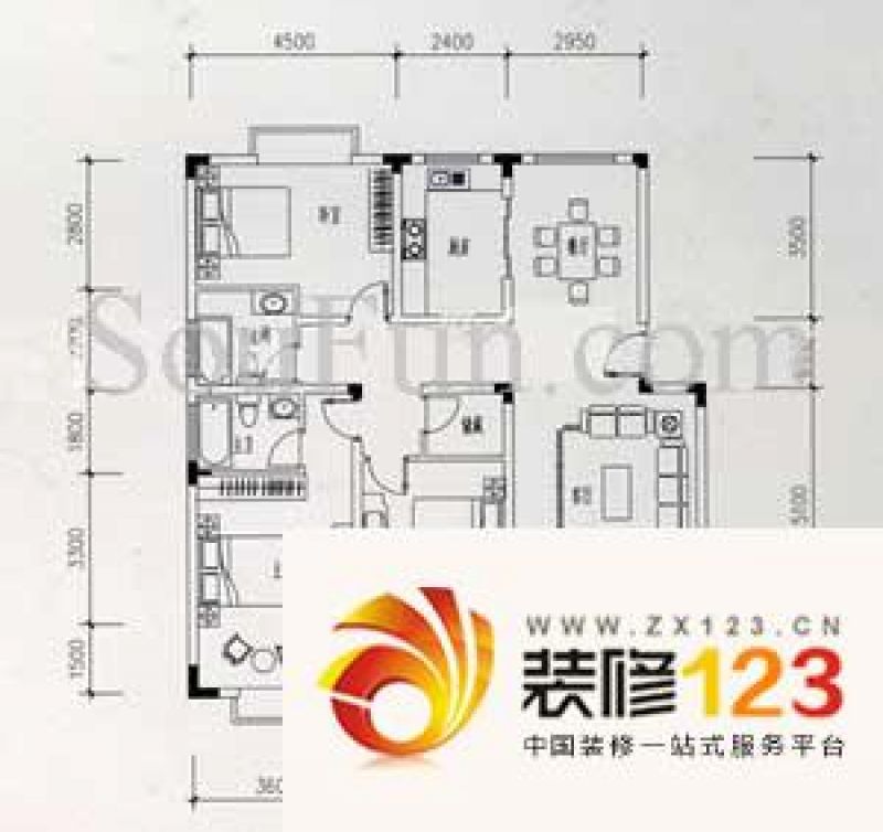 南京雍雅园雍雅园户型图户型图 3室1厅1卫1.