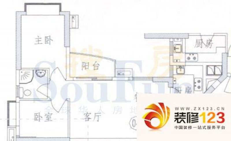 金碧新城户型图2室2厅户型图 2室 .