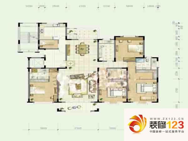 象山花园户型图户型图 4室2厅2卫 .