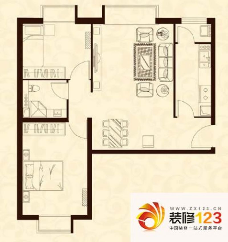 北京城建筑华年c-1户型户型图.