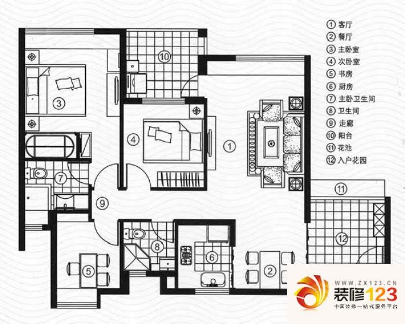 万科金域蓝湾a6栋06户型户型图.