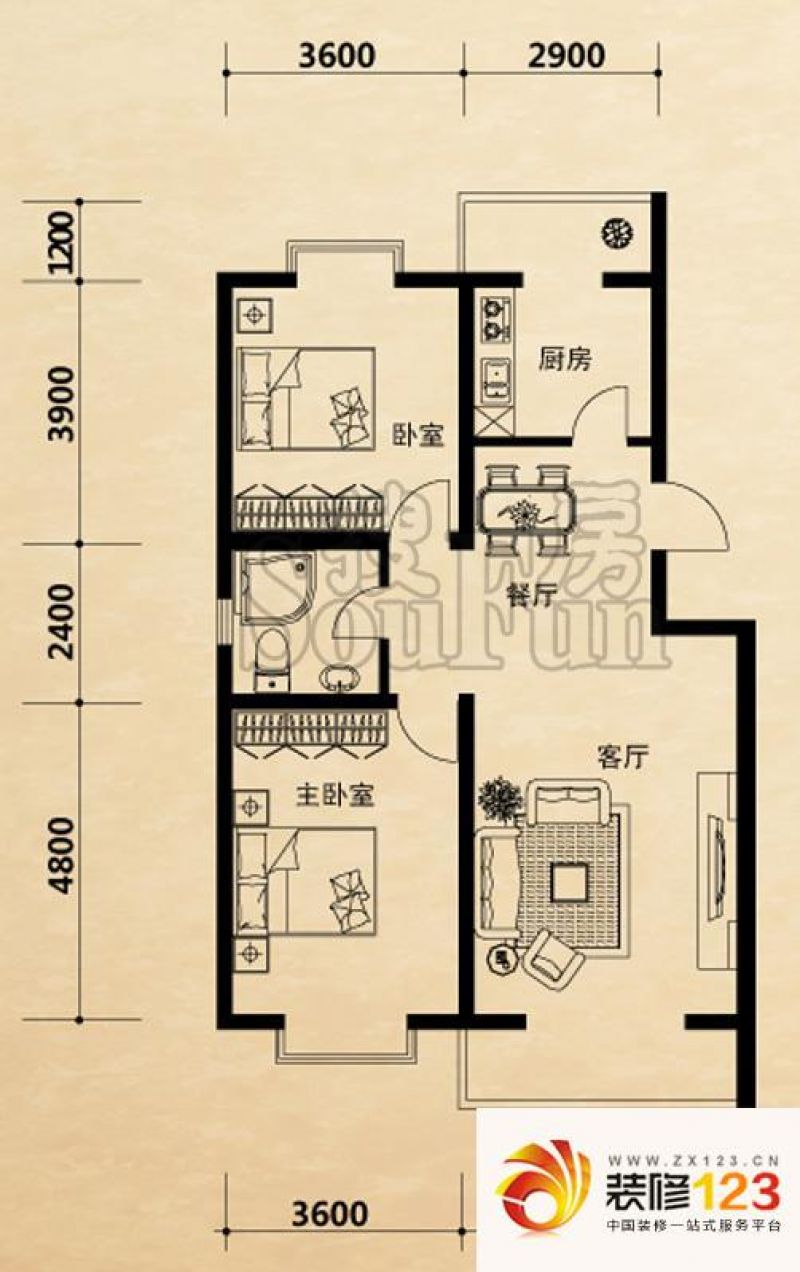 竹沁园户型图9号楼1,5门标准层a .