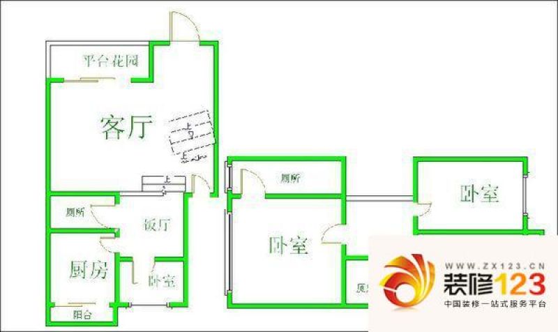 成都金地花园金地花园户型图户型图 3室2厅2卫.