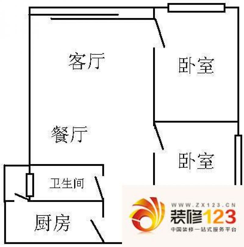 富力半岛花园户型图2室2厅户型图.