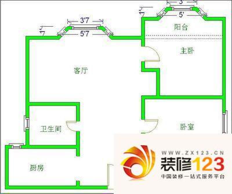 紫藤花园户型图户型图 2室2厅1卫 ...