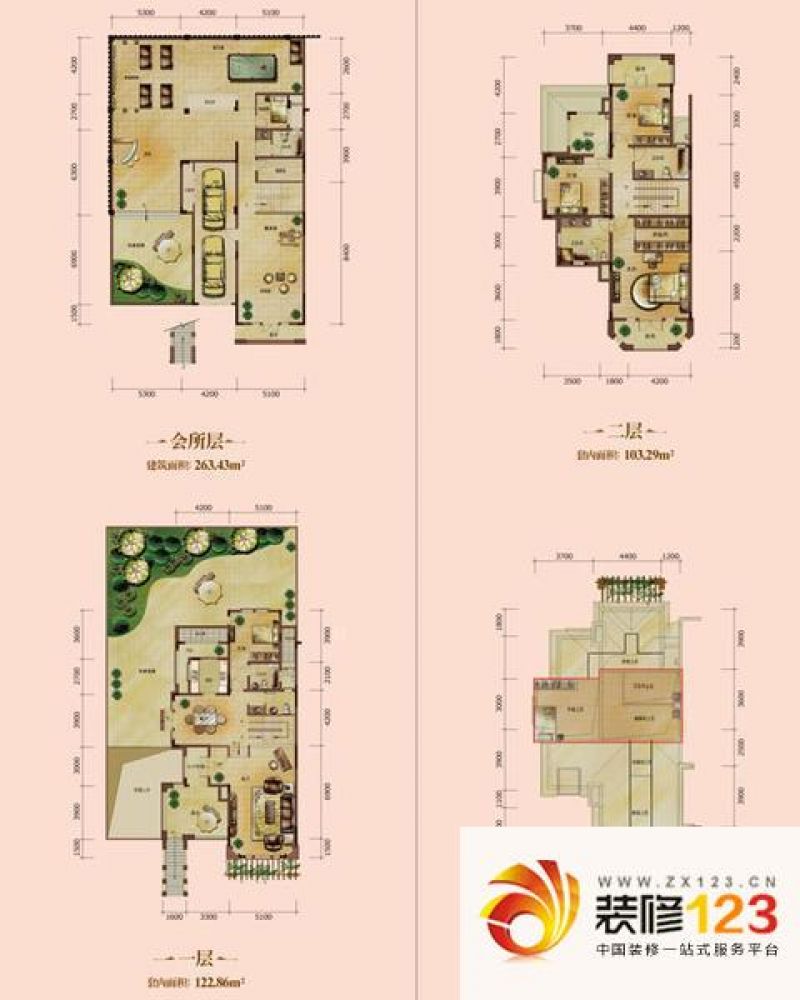 晋愉碧怡林畔户型图b1联排别墅 6.