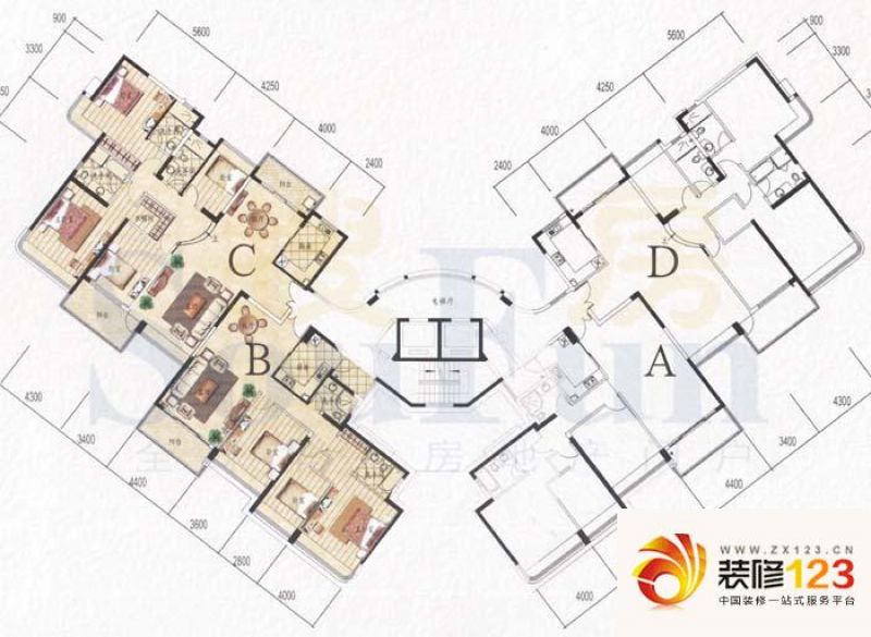 广州南湖半岛花园南湖半岛花园户型图3室2厅户型图 .