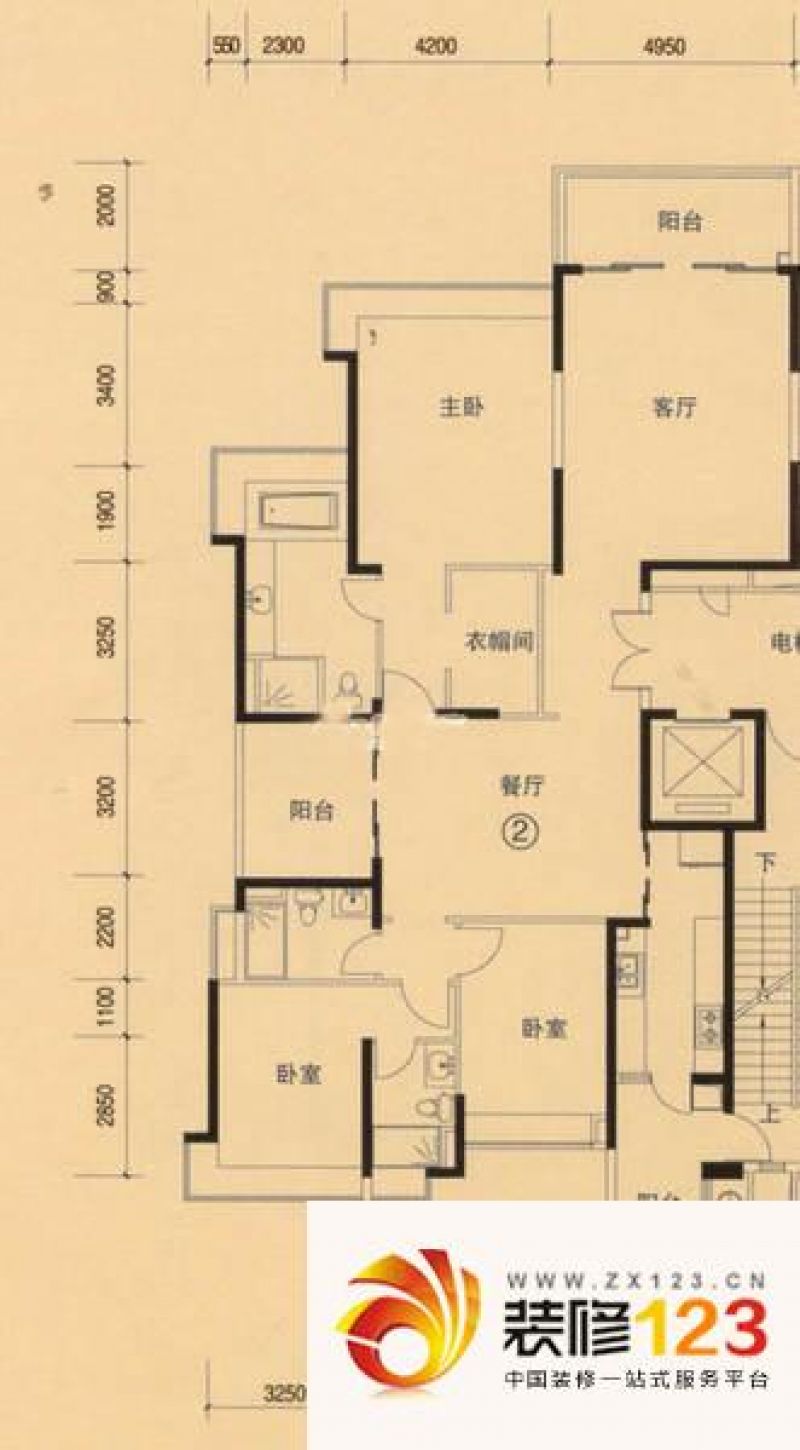 恒大绿洲14号楼02户型户型图 ...