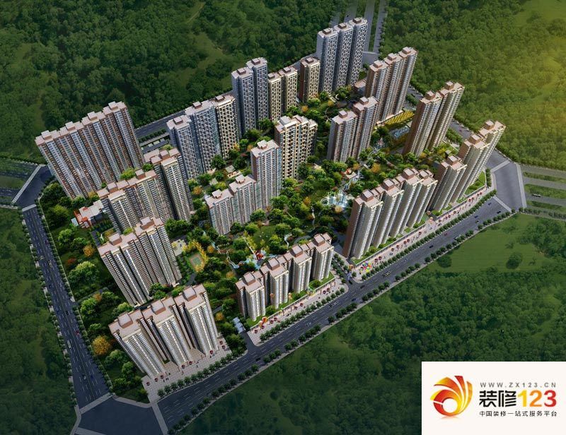 西安缤纷南郡缤纷南郡实景图小区绿化 .