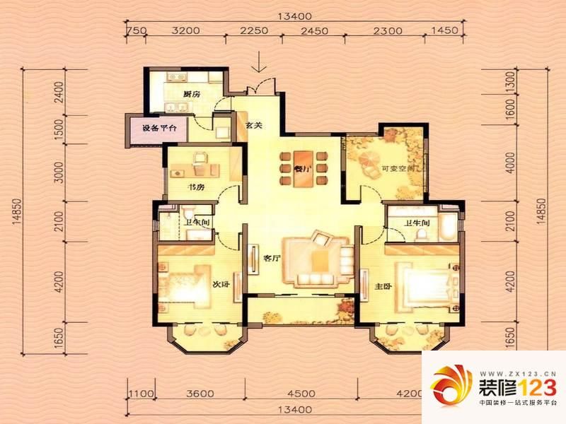 置信丽都花园丽府e户型户型图.