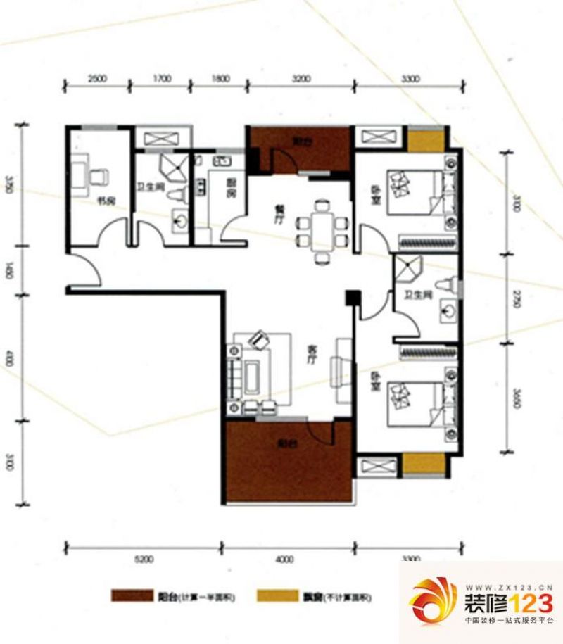 奥山世纪城户型图C3C4-121平  ...