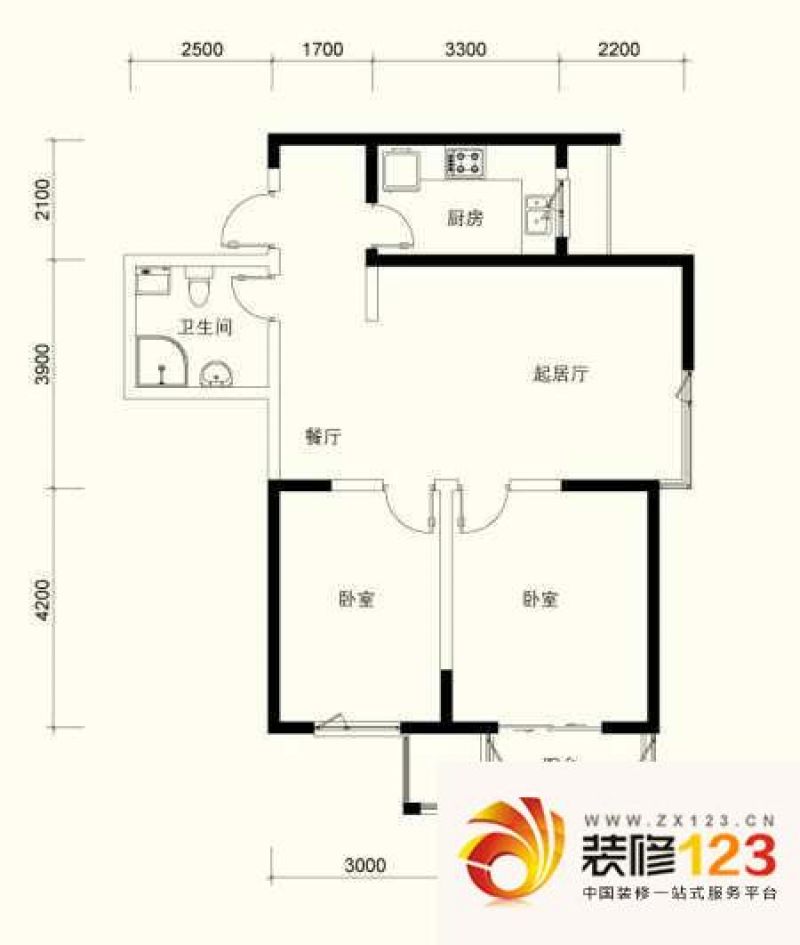 七星花园户型图ab座3-17层 b4 2.