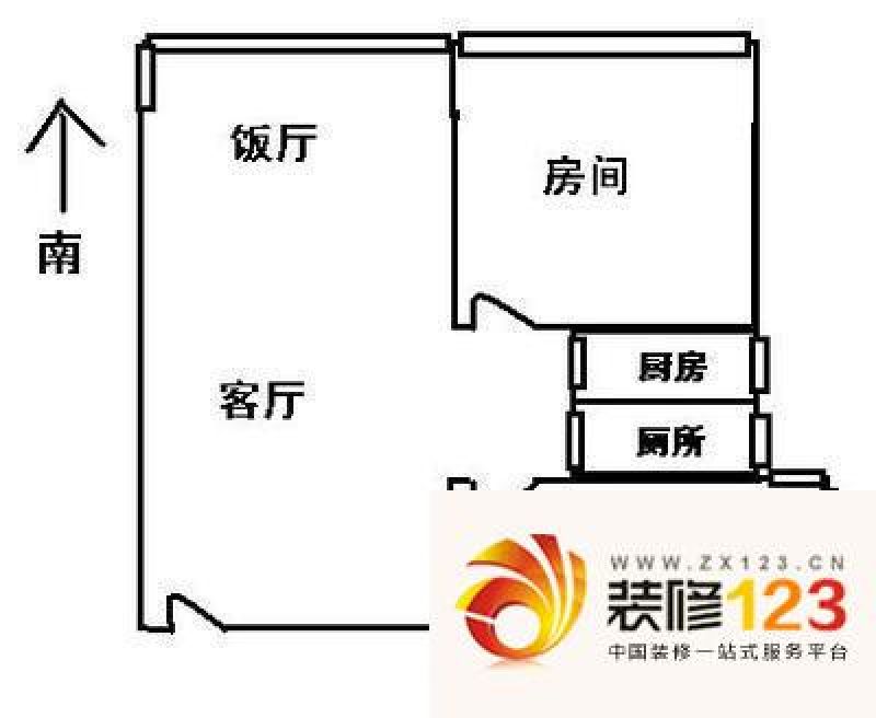 景泰花园户型图2室2厅户型图 2室.