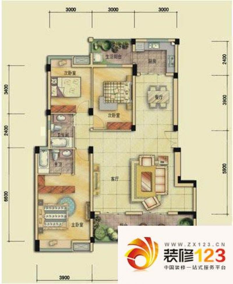 成都中海国际社区橙郡中海国际社区c户型户型图.