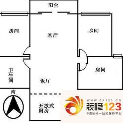 现代梅竹园 3室 户型图