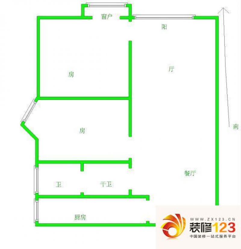 钢都花园126小区 2室 户型图 ...