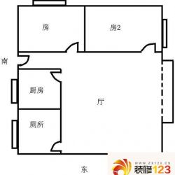 金迪城市花园户型图2室1厅户型图 ...