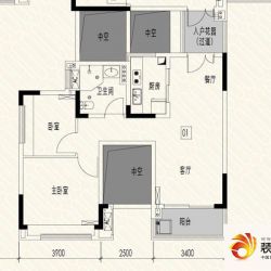 番禺君华香柏广场12座01户型户型 ...