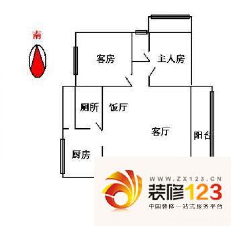 金迪城市花园户型图3室2厅户型图 ...