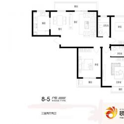 永恒理想世界户型图8-5户型 3室2 ...