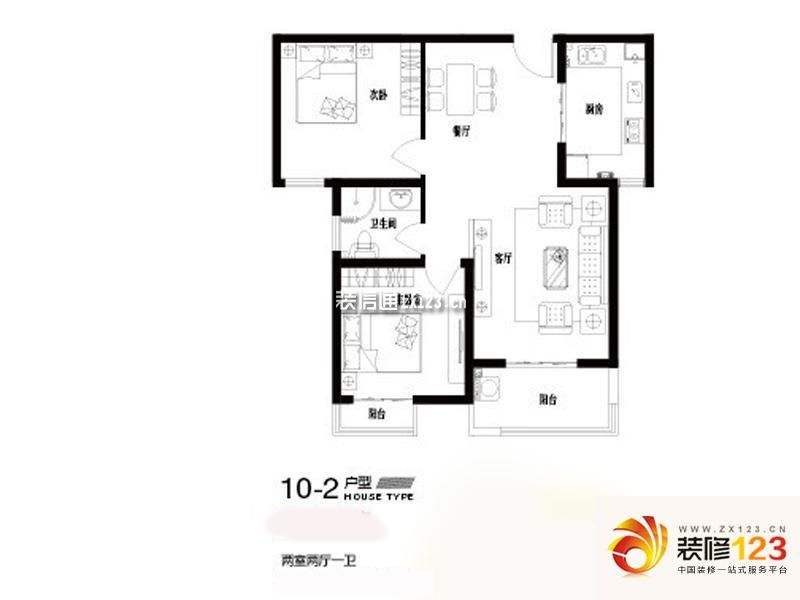 永恒理想世界户型图10-2户型 2室 ...