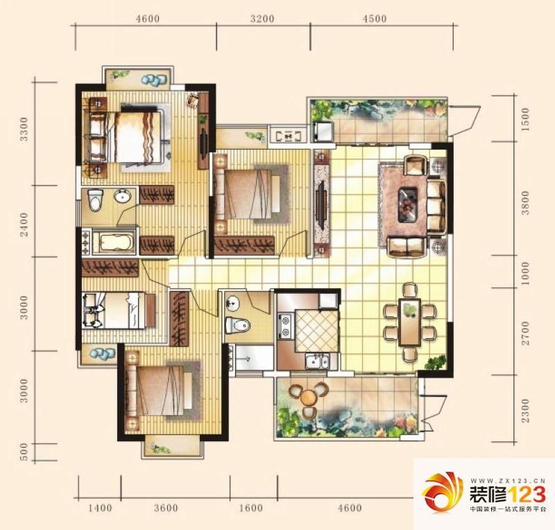 富盈盈翠曦园户型图3栋标准层C1 ...