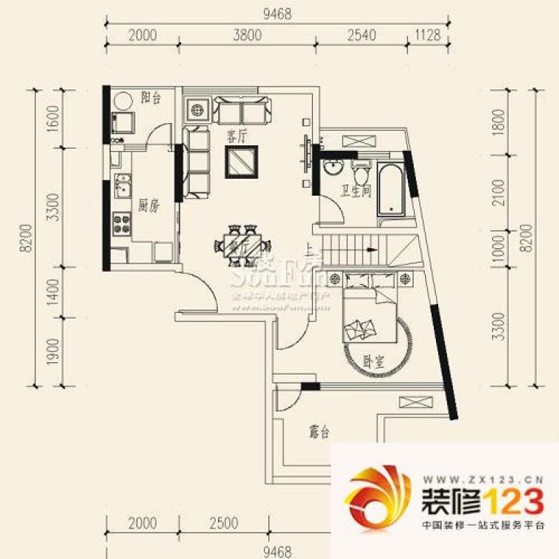 新奥依江畔园户型图一号楼a7下层 .