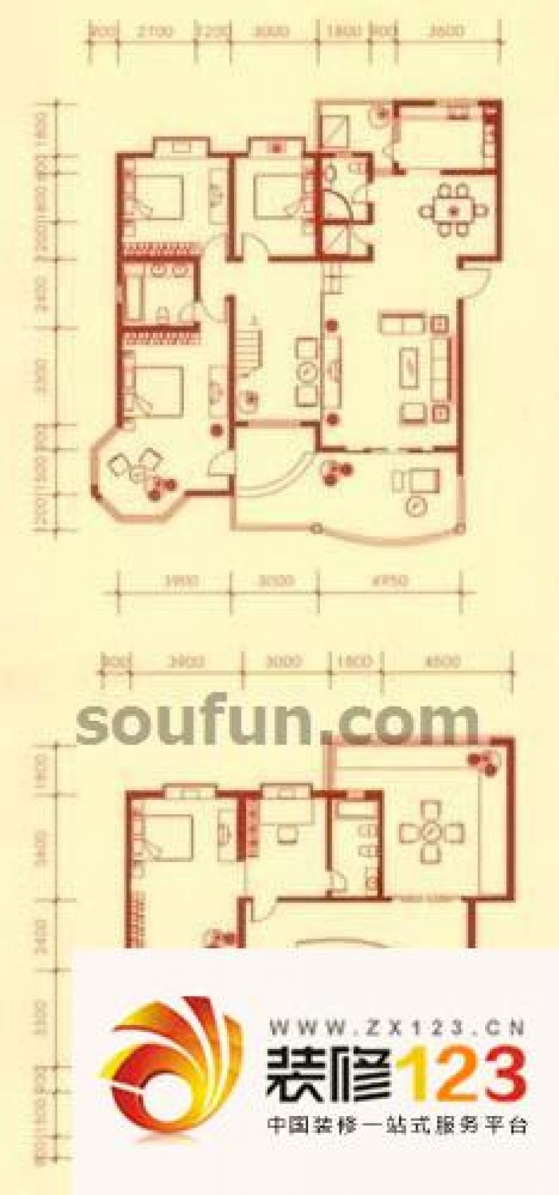 状元府第户型图b1,b2跃层户型 5.