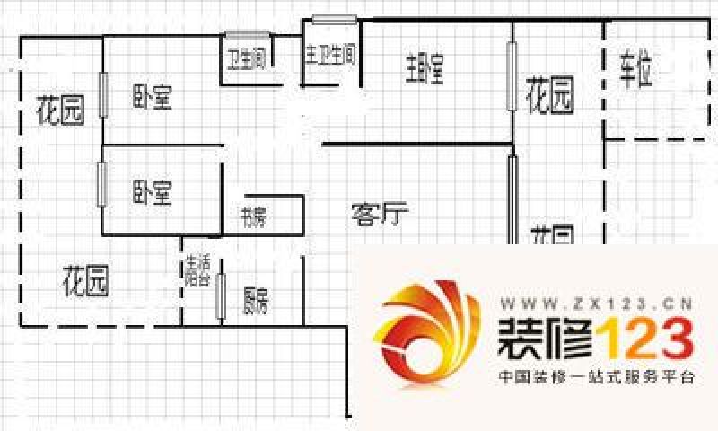 海宇逸景苑户型图 户型图 3室2厅.