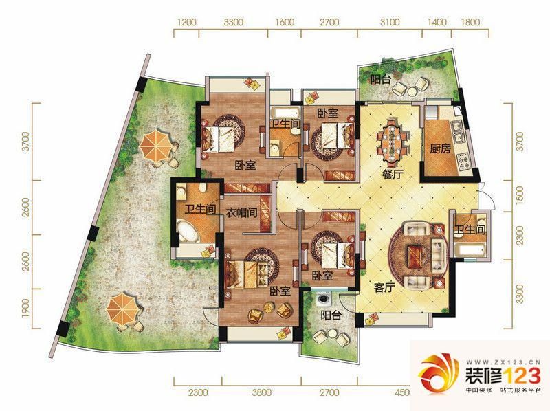成都雅居乐花园户型图浅山b2户型 .