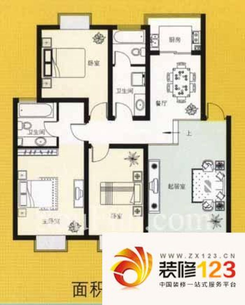 天地新城户型图户型图 3室 3室2 .