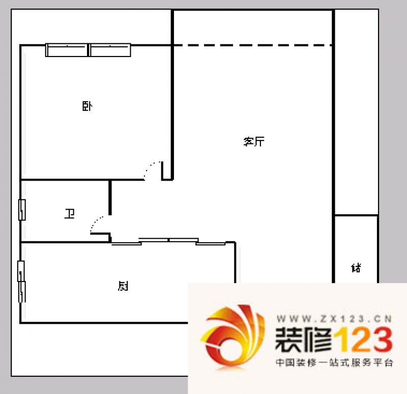 华新水天花园 1室 户型图.