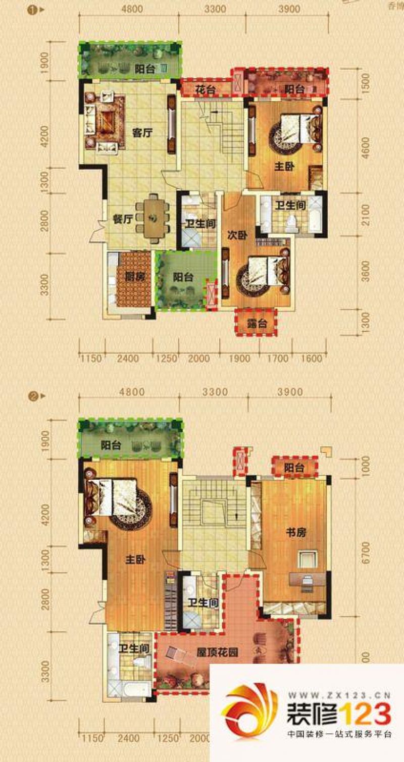 香博城户型图一期二批次c-跃层户.