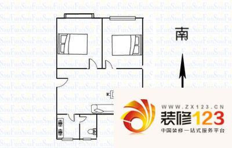 城东路商城路小区 2室 户型图 ...