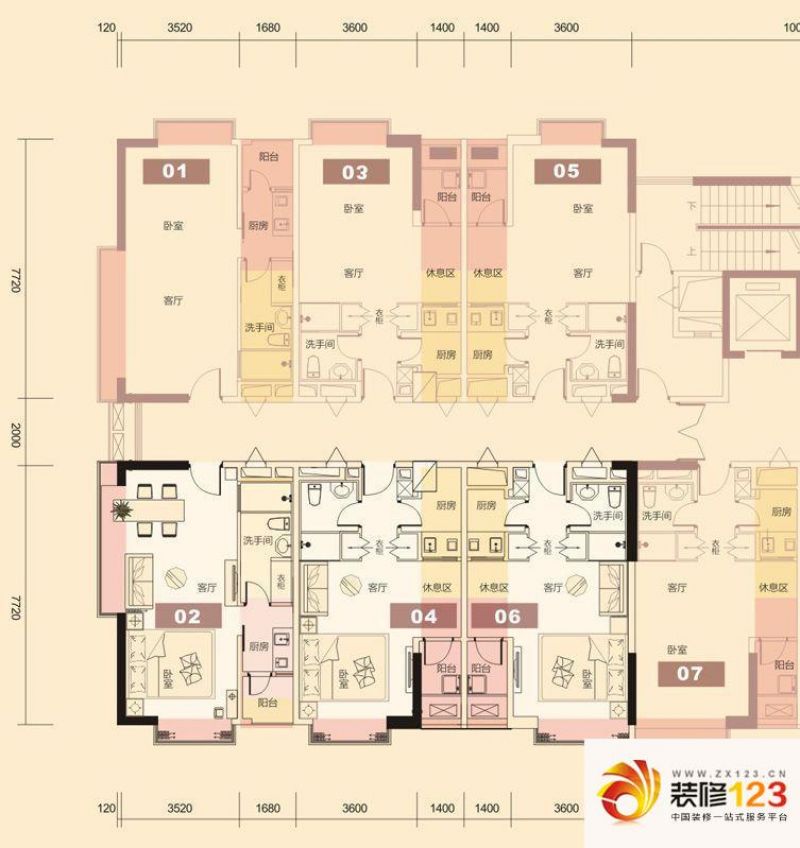 棕榈泉五期户型图23座标准层01-0 ...