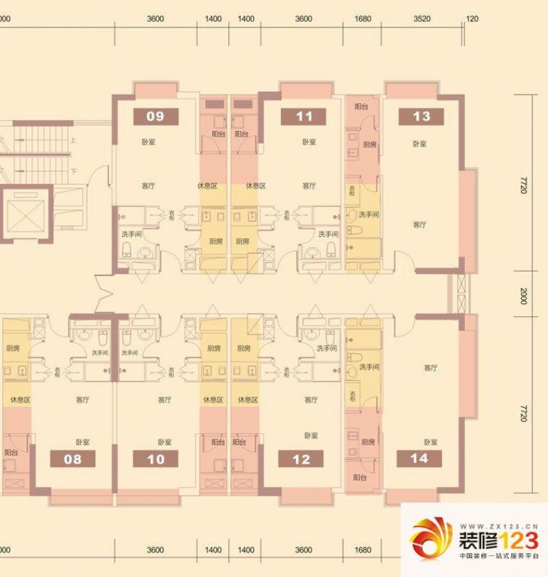 棕榈泉五期户型图23座标准层08-1 ...