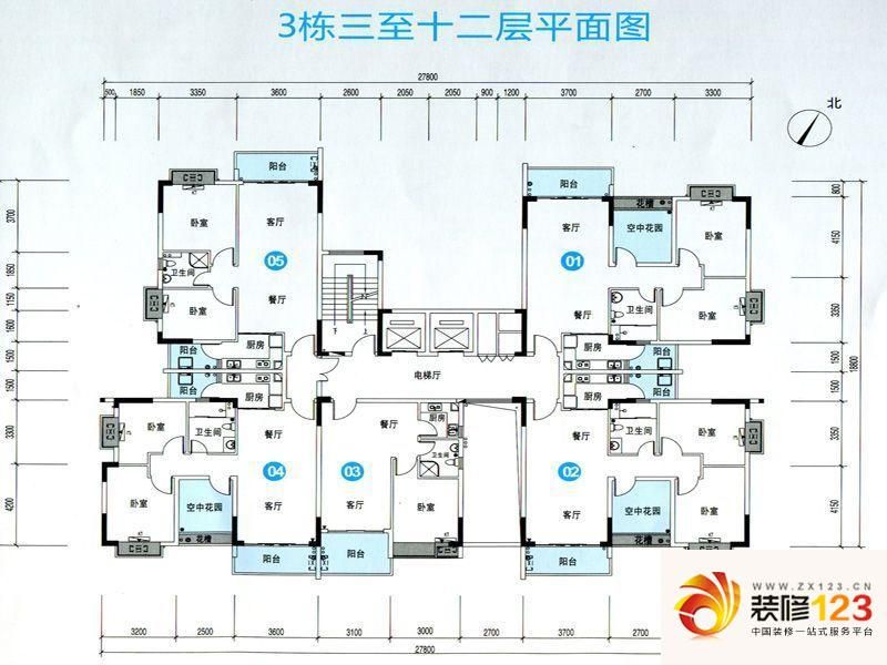 锦龙又一城户型图3栋3-12层01-05 ...